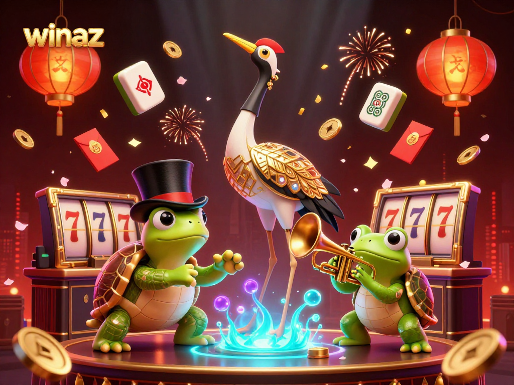 Engage with winaz at the lively casino, featuring flapper-style characters and dynamic game elements.
