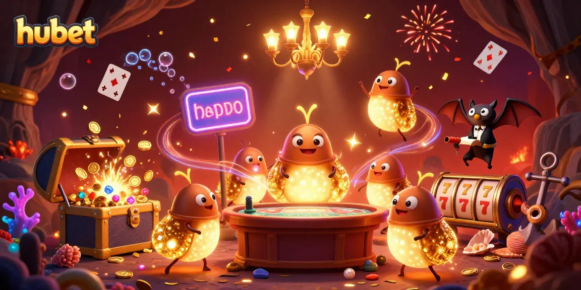 Experience hubet's vibrant casino atmosphere with glowworms lighting up the action.