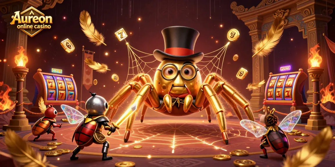 Aureon online casino creates excitement with dynamic 3D characters amidst bright casino elements, showcasing thrilling gameplay.